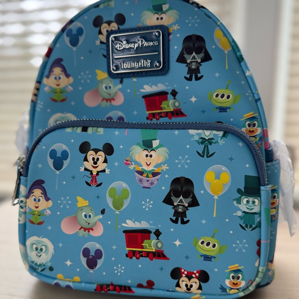 NWT Disney Parks Loungefly Chibi Icons Characters Attractions Mini Backpack